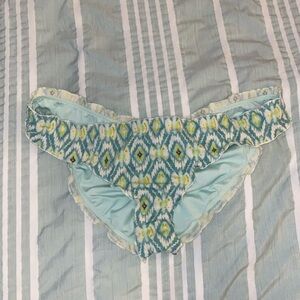 Blue/green pattern bikini bottom